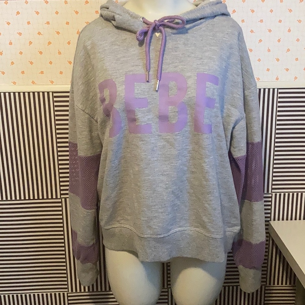 BEBE mesh sleeve hoodie
